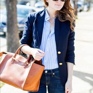J. Crew Navy Schoolboy Wool Blazer Gold Buttons 4